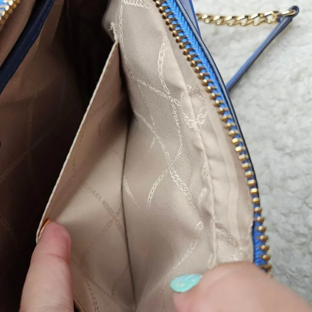 Michael Kors Blue Logo Jet Set‎ Crossbody Purse